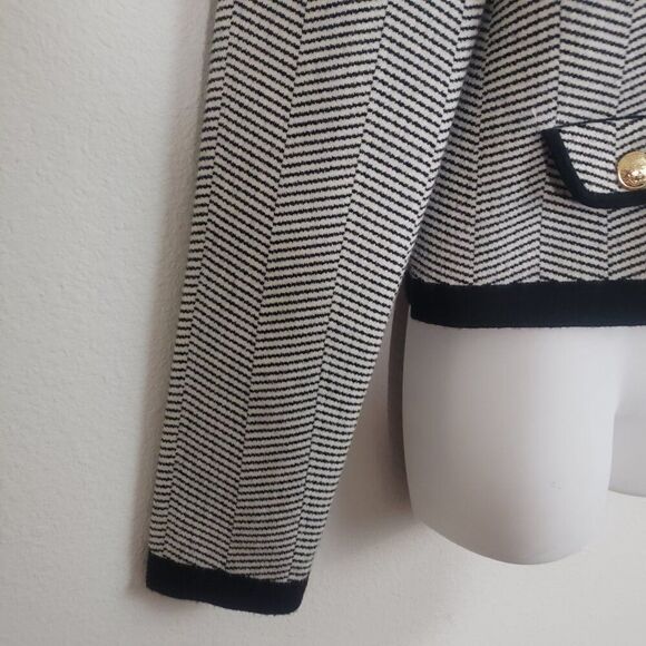 Express Jacket Medium White Black Old Money Classic Feminine Business Preppy - Picture 7 of 11